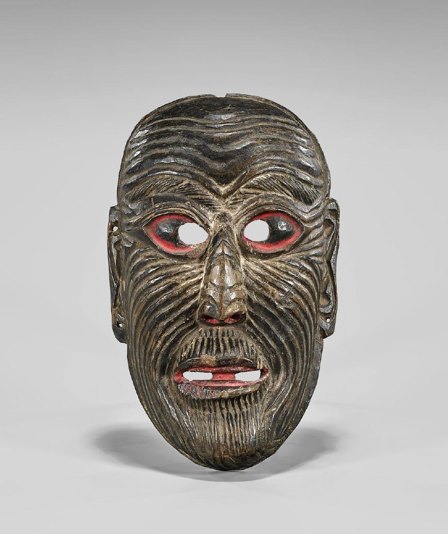 MONPA CARVED WOOD DANCE MASK (1 of 2)