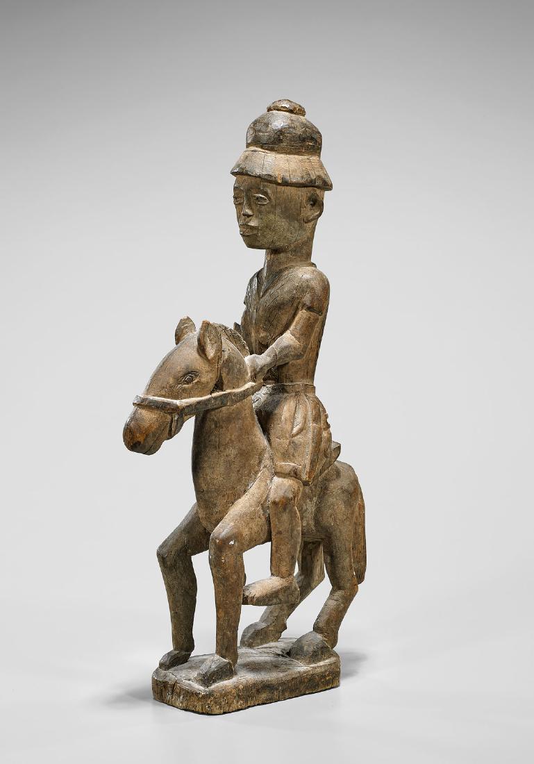 BAULE COLONIAL CARVED WOOD HORSE & RIDER (1 of 3)