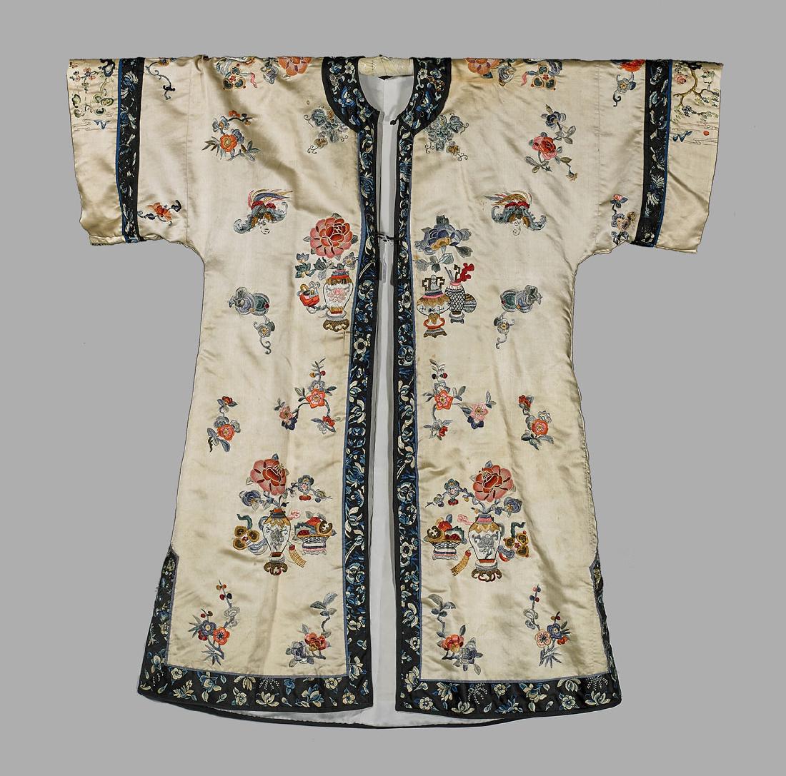Chinese Embroidered Silk Robe (1 of 1)