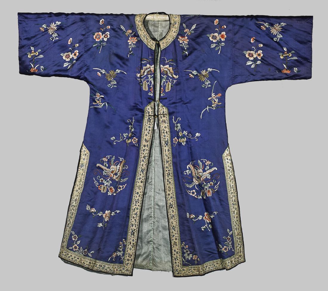 Chinese Embroidered Silk Robe (1 of 1)