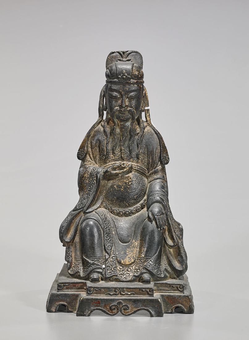 Chinese Parcel-Gilt Bronze Seated Figure (1 of 1)