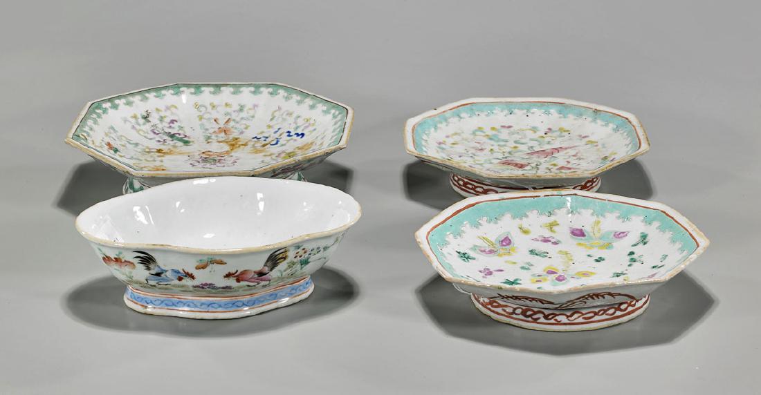 Group of Four Chinese Enameled Porcelain Dishes (1 of 1)