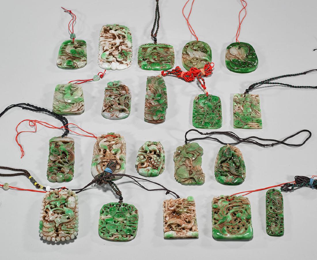 Group of Various Chinese Carved Jadeite Or Hardstone (1 of 1)