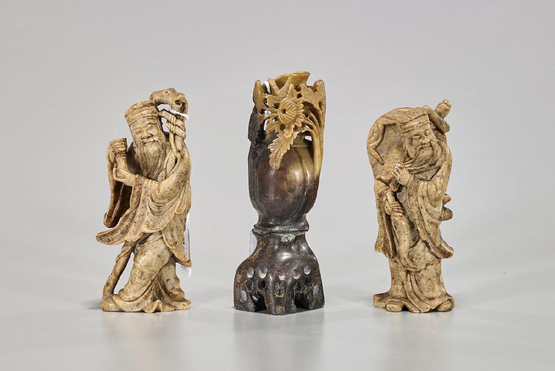 Group of Three Chinese Carved Soapstones (1 of 1)