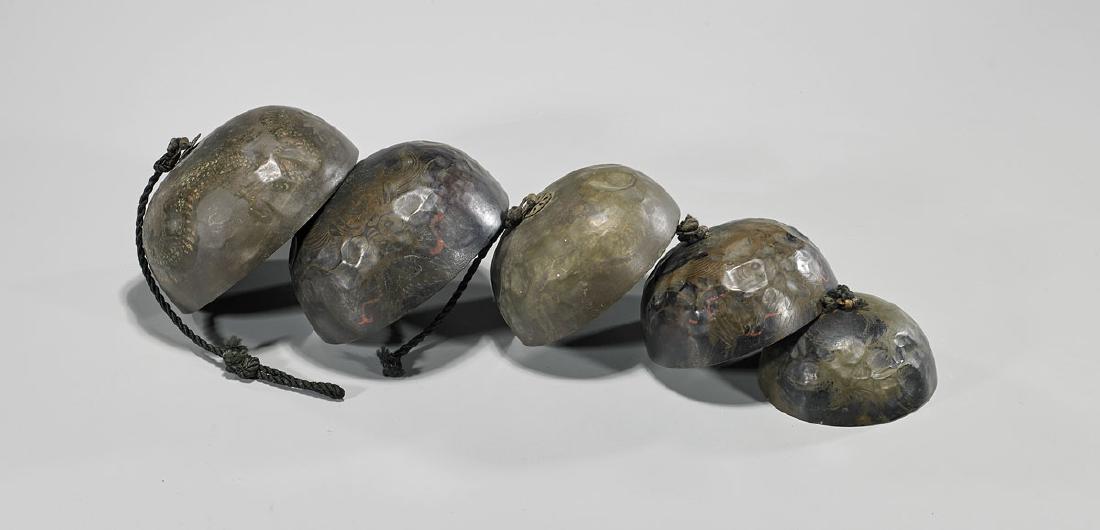 Set of Five Chinese Metal Hanging Bells (1 of 1)