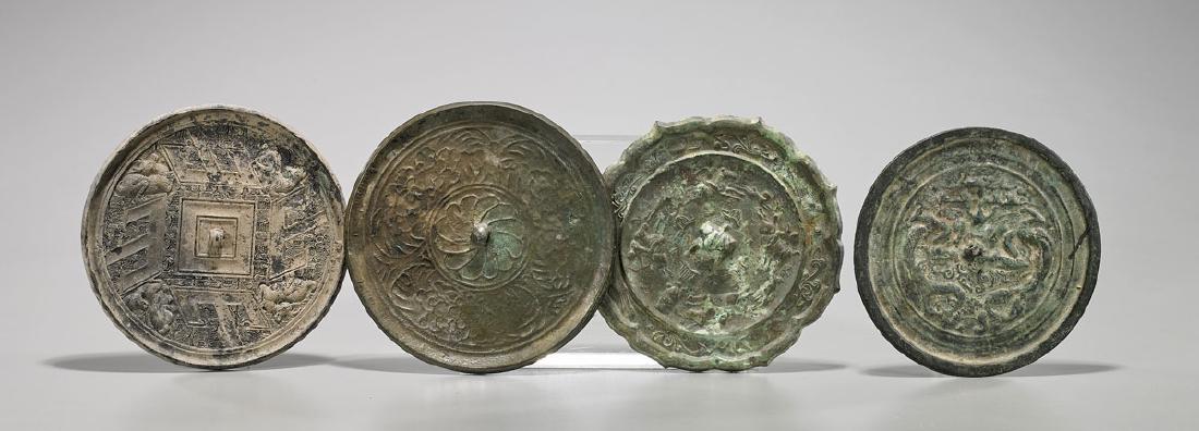 Group of Four Archaistic Chinese Bronze Mirrors (1 of 1)