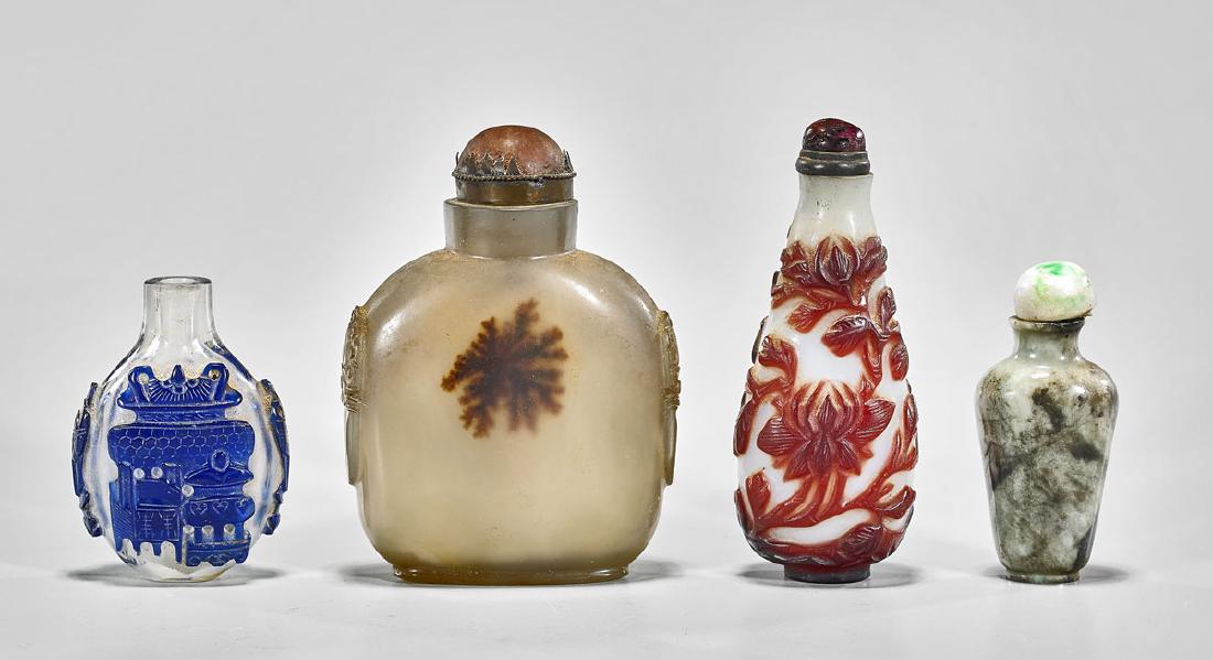 GROUP OF FOUR SNUFF BOTTLES (1 of 2)