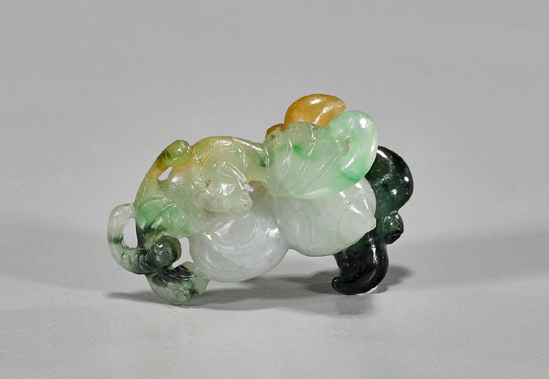 CHINESE CARVED JADEITE BAT GROUP (1 of 2)
