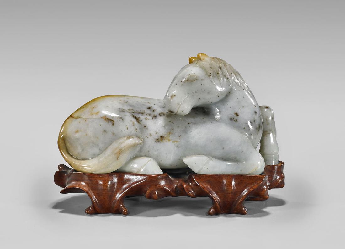 CHINESE CARVED JADEITE HORSE (1 of 2)