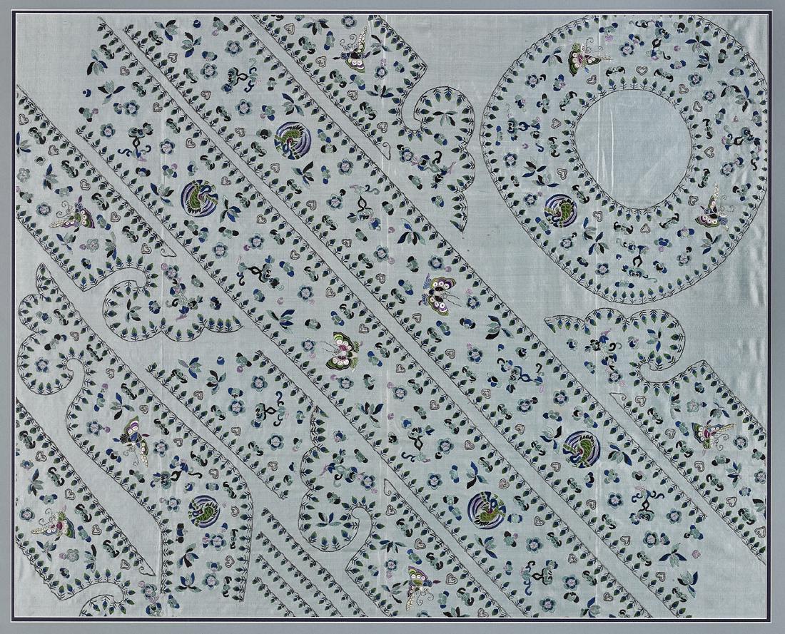 19TH CENTURY EMBROIDERED SILK TEXTILE (1 of 1)