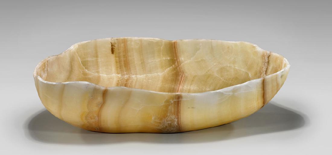 LARGE CARVED ONYX BOWL (1 of 2)