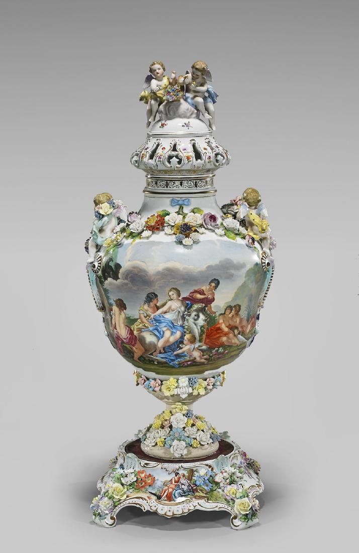MEISSEN-STYLE PORCELAIN POTPOURRI VASE (1 of 4)