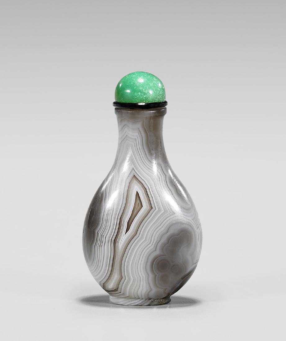 BANDED AGATE SNUFF BOTTLE (1 of 2)