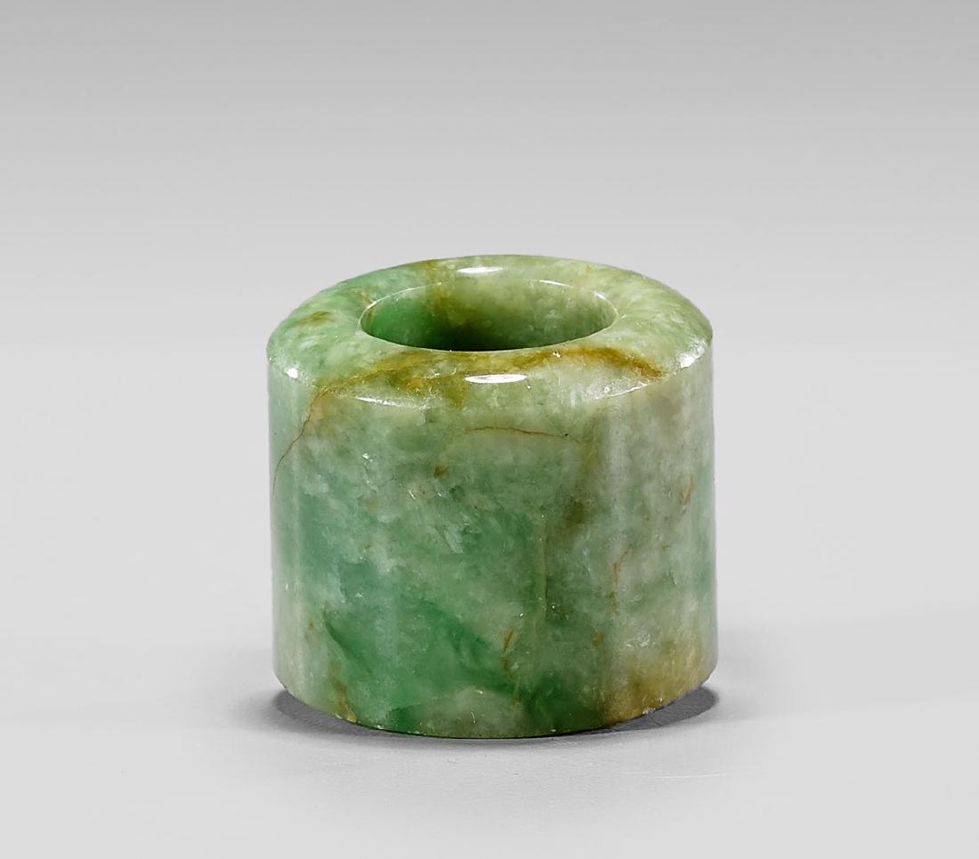 CARVED JADEITE ARCHER'S RING (1 of 2)