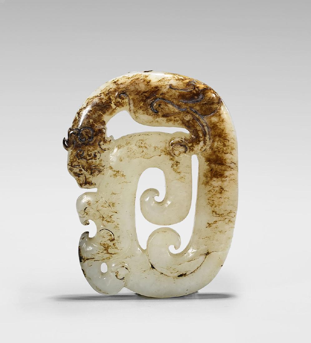 CARVED JADE 'CHILONG' PLAQUE (1 of 1)