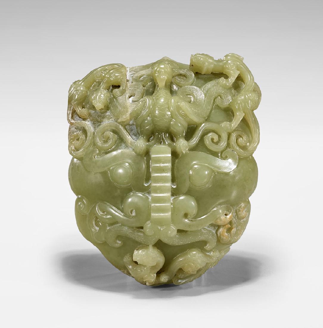 ARCHAISTIC CARVED JADE MASK (1 of 1)