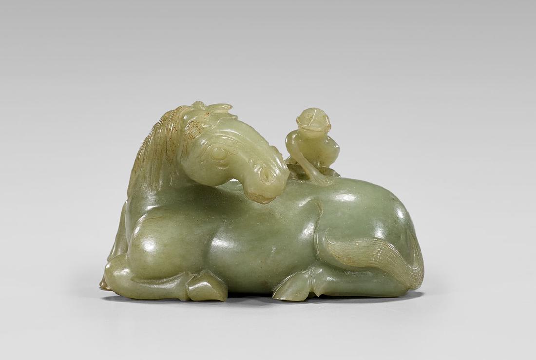 MING-STYLE JADE 'HORSE & MONKEY' GROUP (1 of 2)
