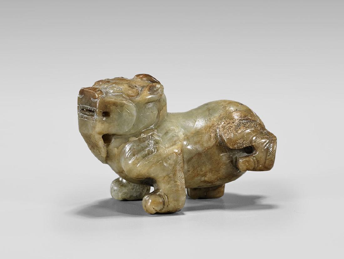 MING-STYLE CARVED JADE LION (1 of 2)