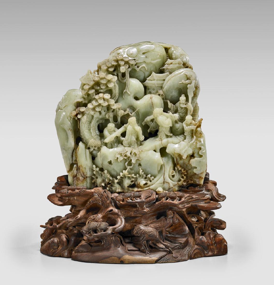 LARGE CARVED JADE MOUNTAIN (1 of 2)