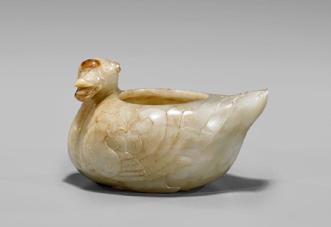WHITE JADE DUCK-FORM BRUSH WASHER (1 of 2)
