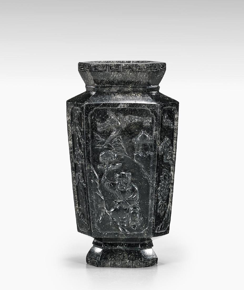 CARVED RUTILATED QUARTZ VASE (1 of 2)