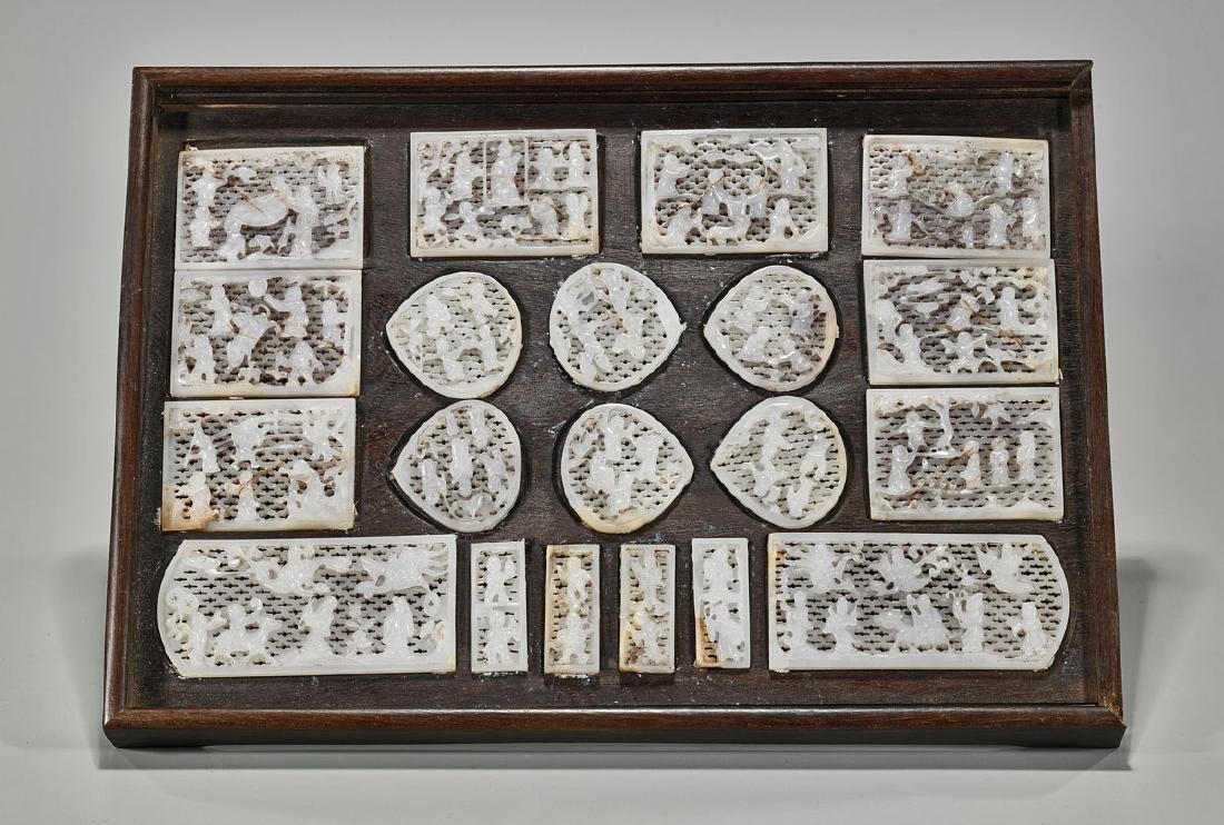 SET OF TWENTY JADE OR HARDSTONE PLAQUES (1 of 1)