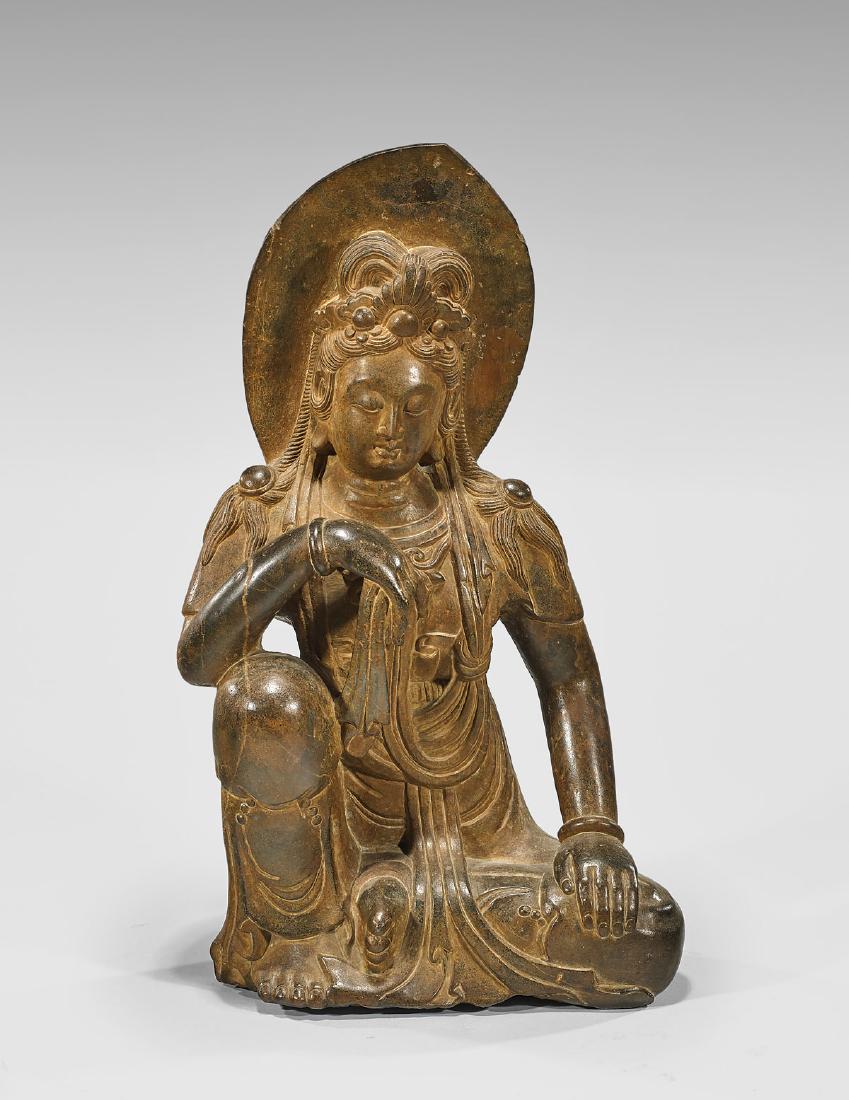 CARVED STONE FIGURE OF GUANYIN (1 of 1)