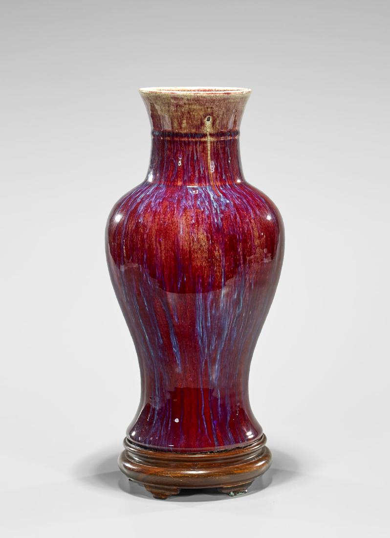 FLAMBE GLAZED BALUSTER VASE (1 of 2)