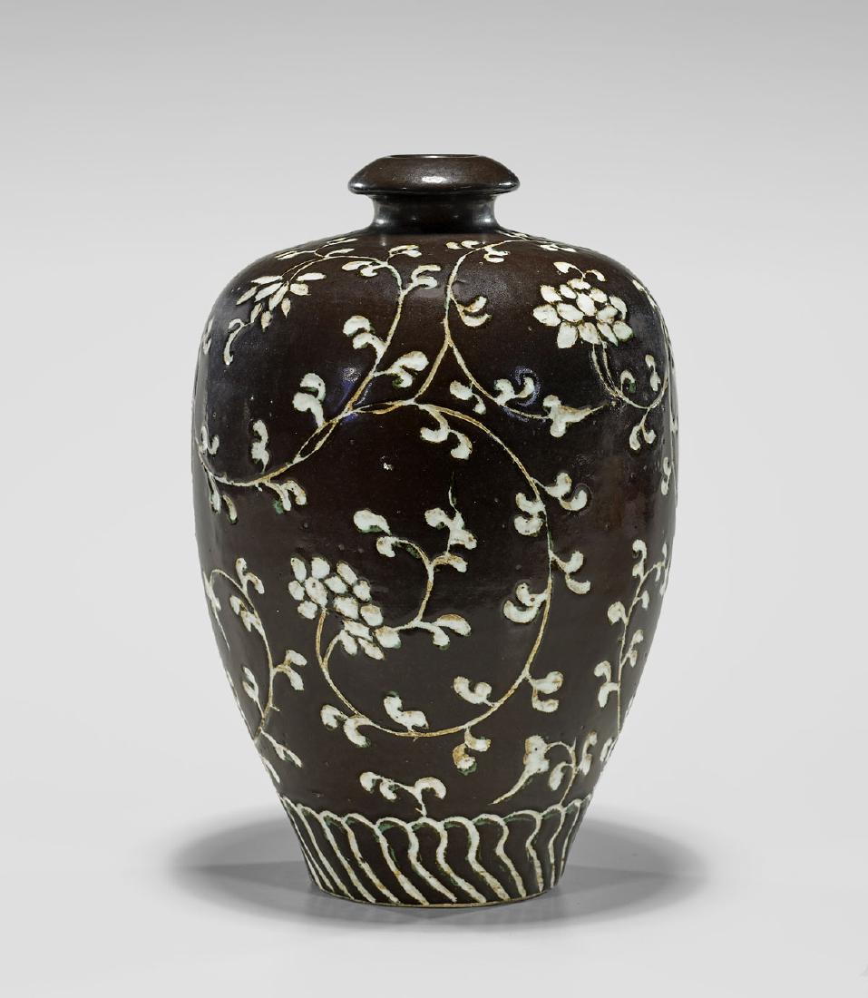 SONG-STYLE GLAZED STONEWARE VASE (1 of 2)