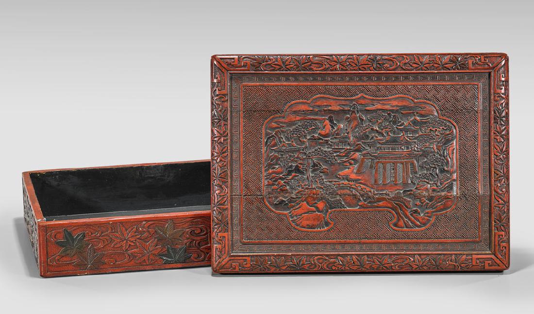LARGE CINNABAR LACQUER BOX (1 of 2)