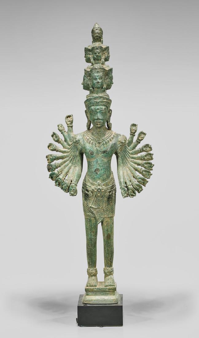 CAMBODIAN BRONZE STANDING DEITY (1 of 2)