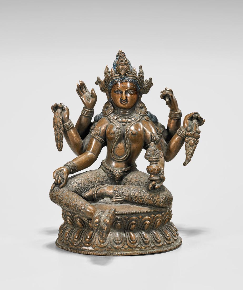 NEPALESE COPPER FIGURE OF TARA (1 of 3)