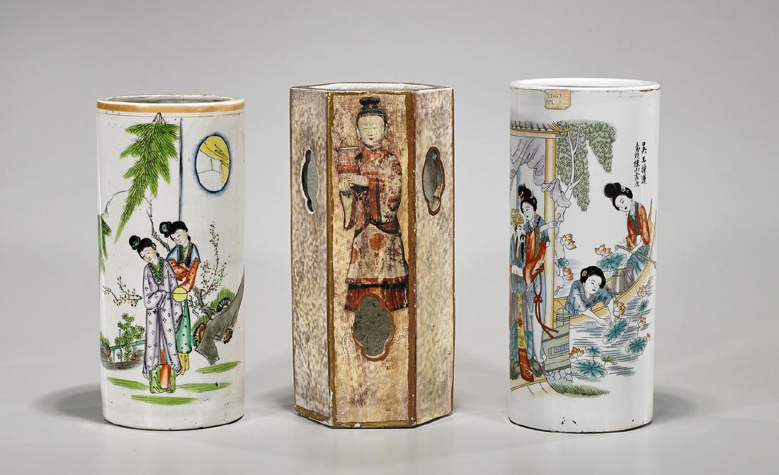 Group of Three Chinese Porcelain Hat Stands (1 of 2)