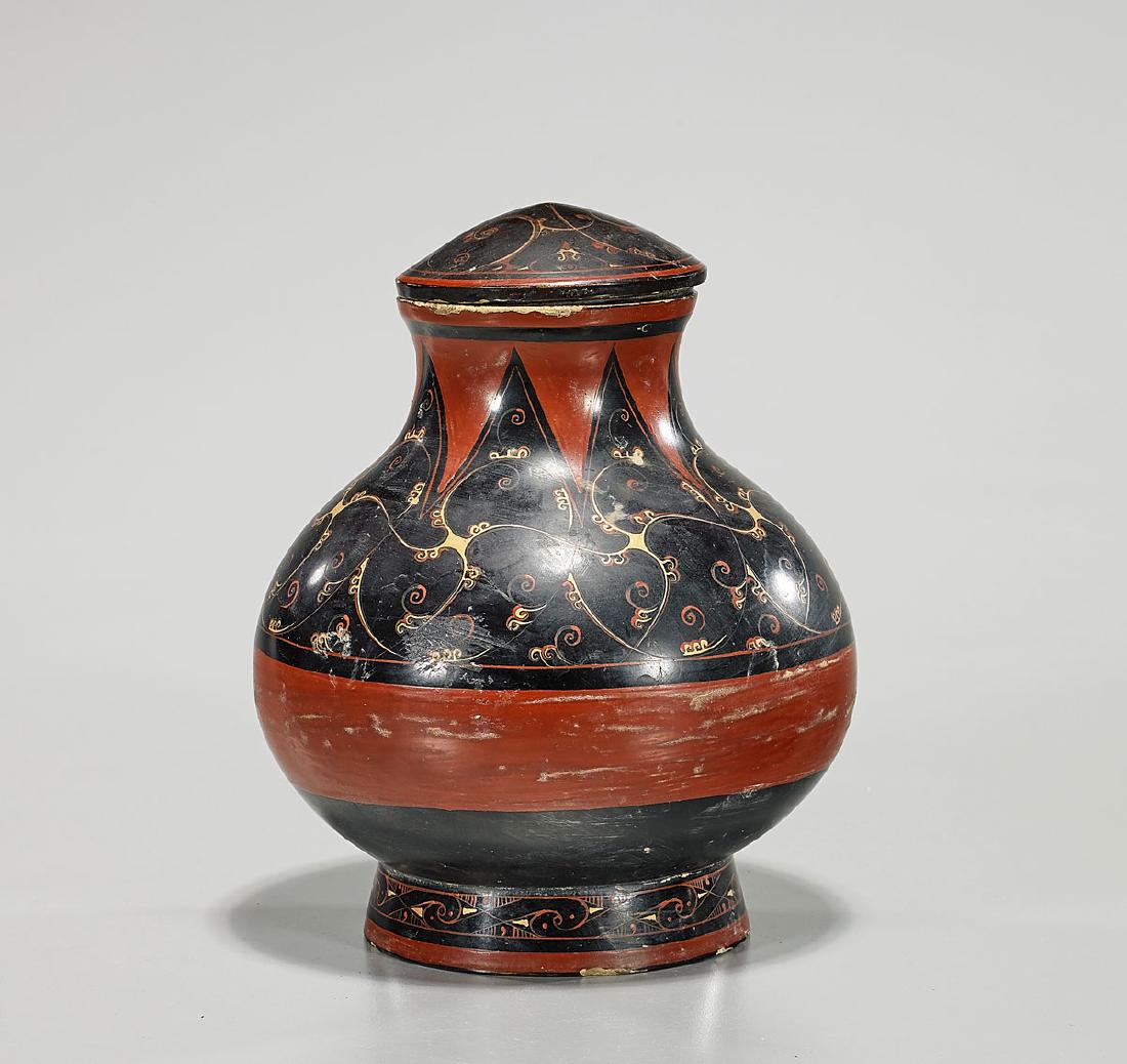 Chinese Painted Lacquer Vase (1 of 1)
