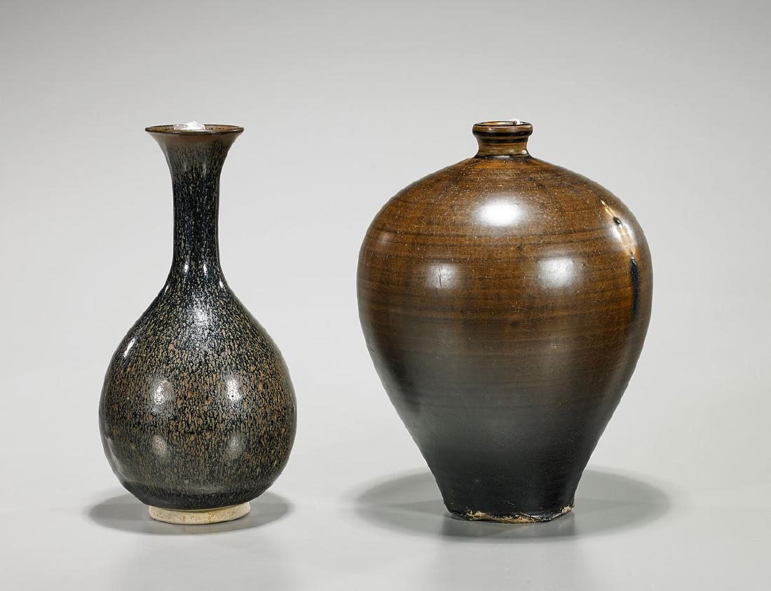 Two Chinese Song-Style Glazed Vases (1 of 1)