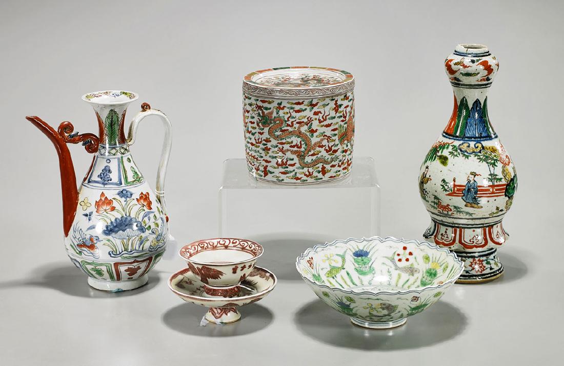 Group of Five Various Chinese Porcelains (1 of 2)