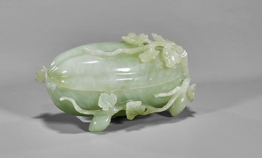 Chinese Carved Bowenite Melon-Form Box (1 of 1)