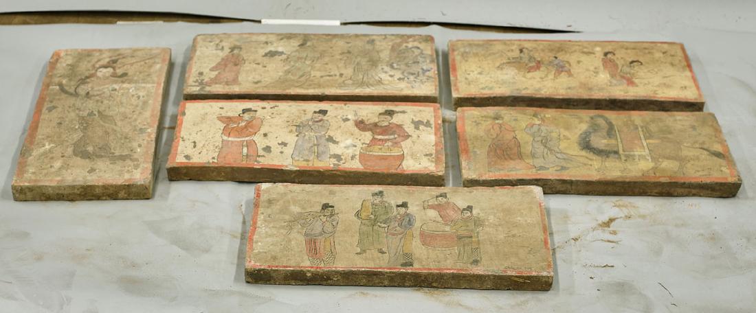 Group of Chinese Tang-Style Painted Pottery Tiles (1 of 1)