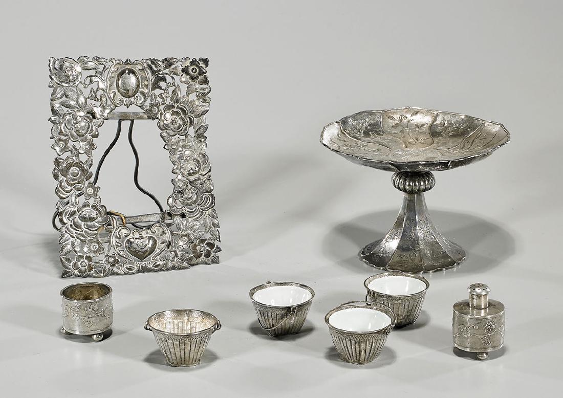 Group of Eight Chinese Sterling Silver & Silverplate (1 of 1)