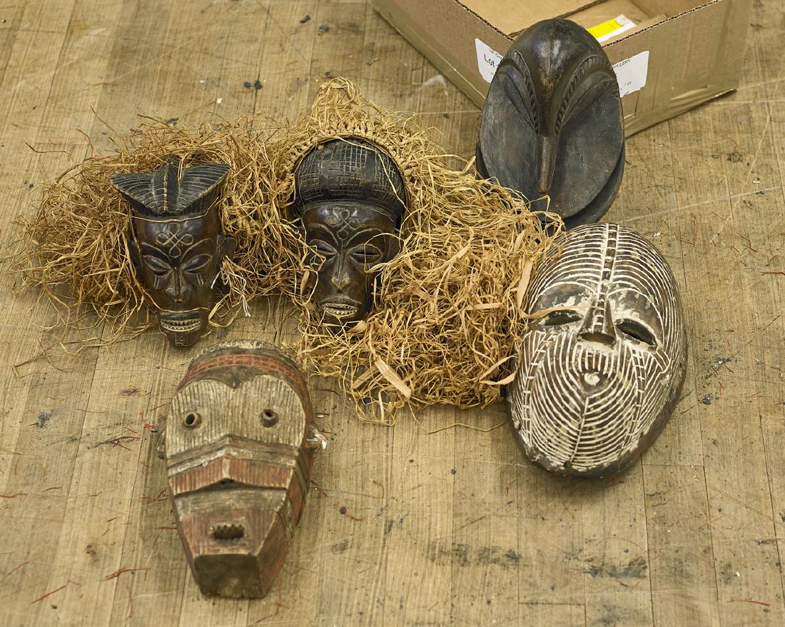 Group of Five African Masks (1 of 1)