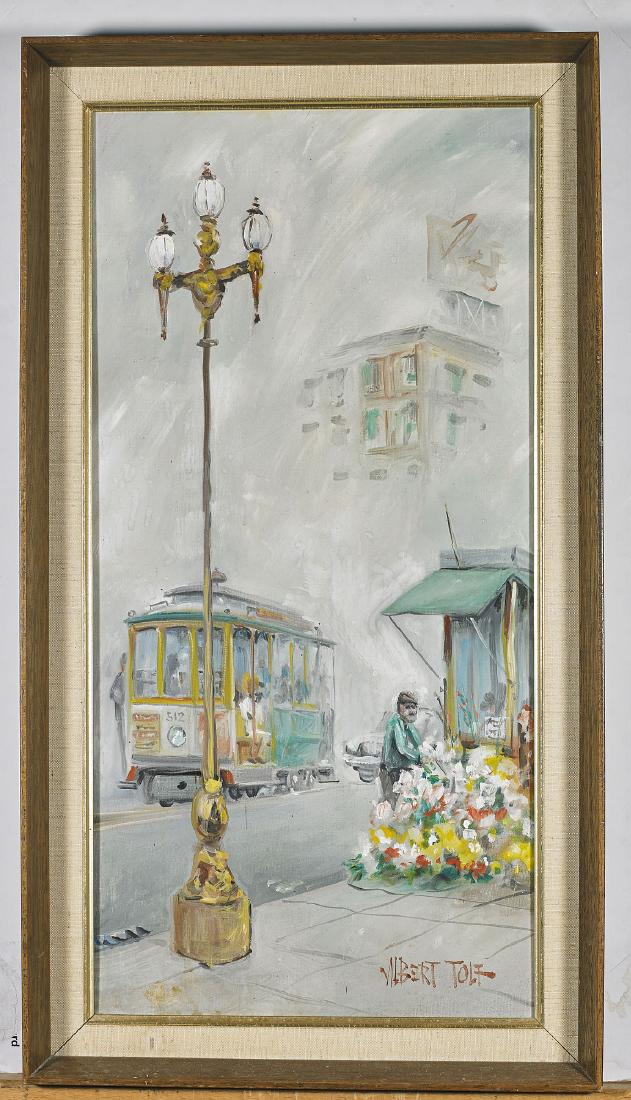 Three Various Paintings: Three various paintings: oil on canvas by Albert Tolf (American, 1911-1996); oil on board by Lucile Leighton (American, 1911-1983); oil on board signed M. Sands, possibly Anna M. Sands