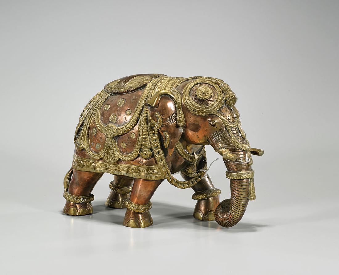 Gilt Metal Model of an Elephant: Gilt metal model of an elephant; Provenance: Private collection, Beverly Hills; L: 11 1/2" (approx.)