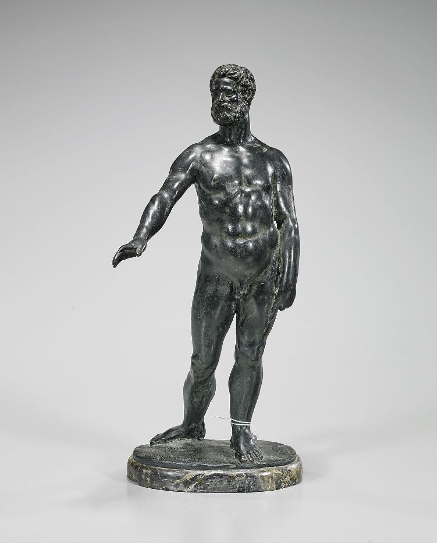 Old Bronze Figure of a Man: Old bronze figure of a man; Provenance: Private collection, Beverly Hills; H: 16 1/2" (approx.)