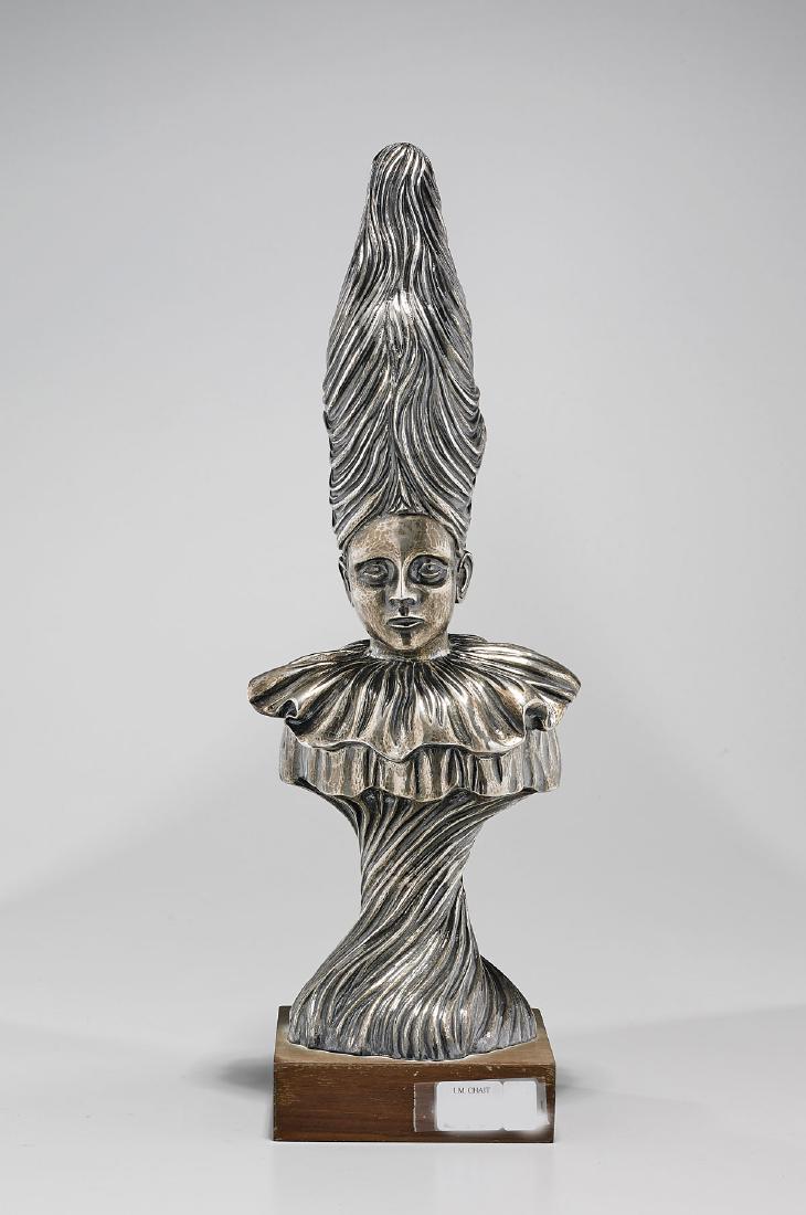 Sterling Silver Sculpture By Rafael Coronel: Sterling silver sculpture by Rafael Coronel (Mexican, b. 1931) for Tane; numbered 9 of 24, stamped 925; weighing approx. 67 troy oz.; Provenance: Estate of Rafael de Marchena-Huyke; H: 15"