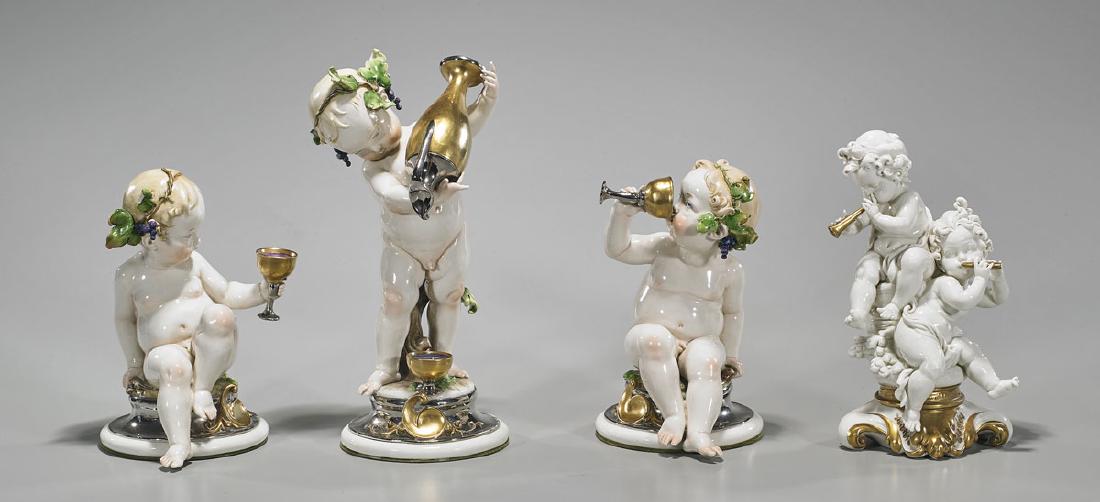Group of Four Porcelain Figures By Giuseppe Cappe: Group of four porcelain figures by Giuseppe Cappé; each signed to side; Provenance: Estate of Rafael de Marchena-Huyke; H: 12" (tallest, approx.)