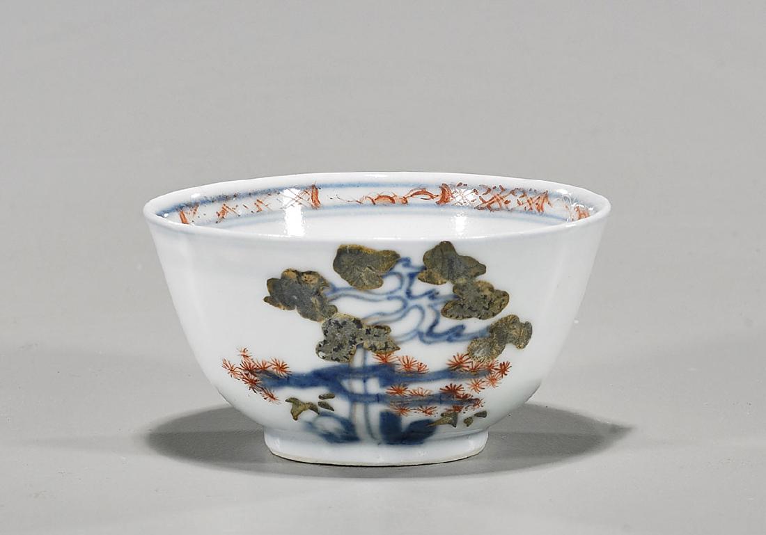 Antique Chinese Porcelain Cup: Antique Chinese blue and white enameled porcelain cup; Provenance: Collection of John B. Wickman; D: 2 7/8" (approx.)