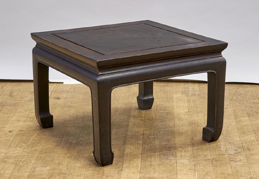 Chinese Carved Wood Low Table: Chinese carved wood low table; 14" x 20" x 20" (approx.)