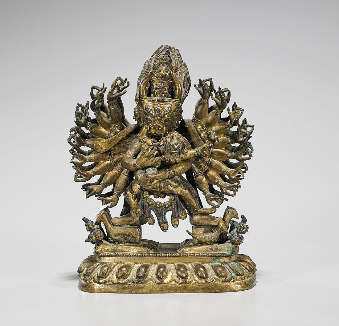 Tibeto-Chinese Gilt Bronze Deity (1 of 3)