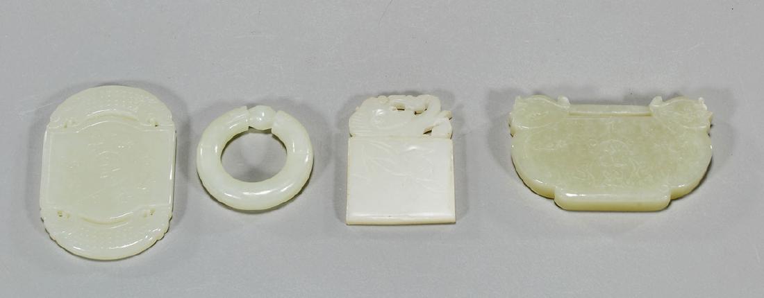 Four Chinese Carved Celadon Jades (1 of 1)