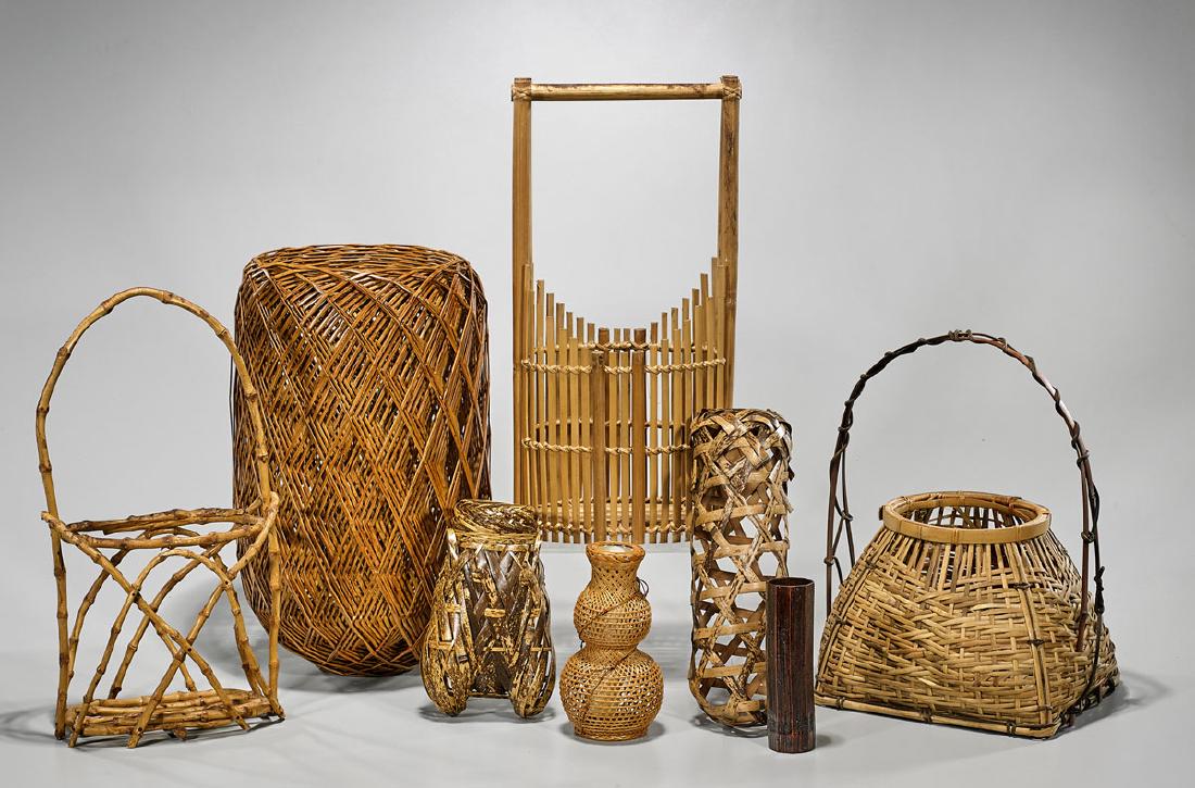 Collection of Eight Japanese Ikebana Baskets (1 of 1)